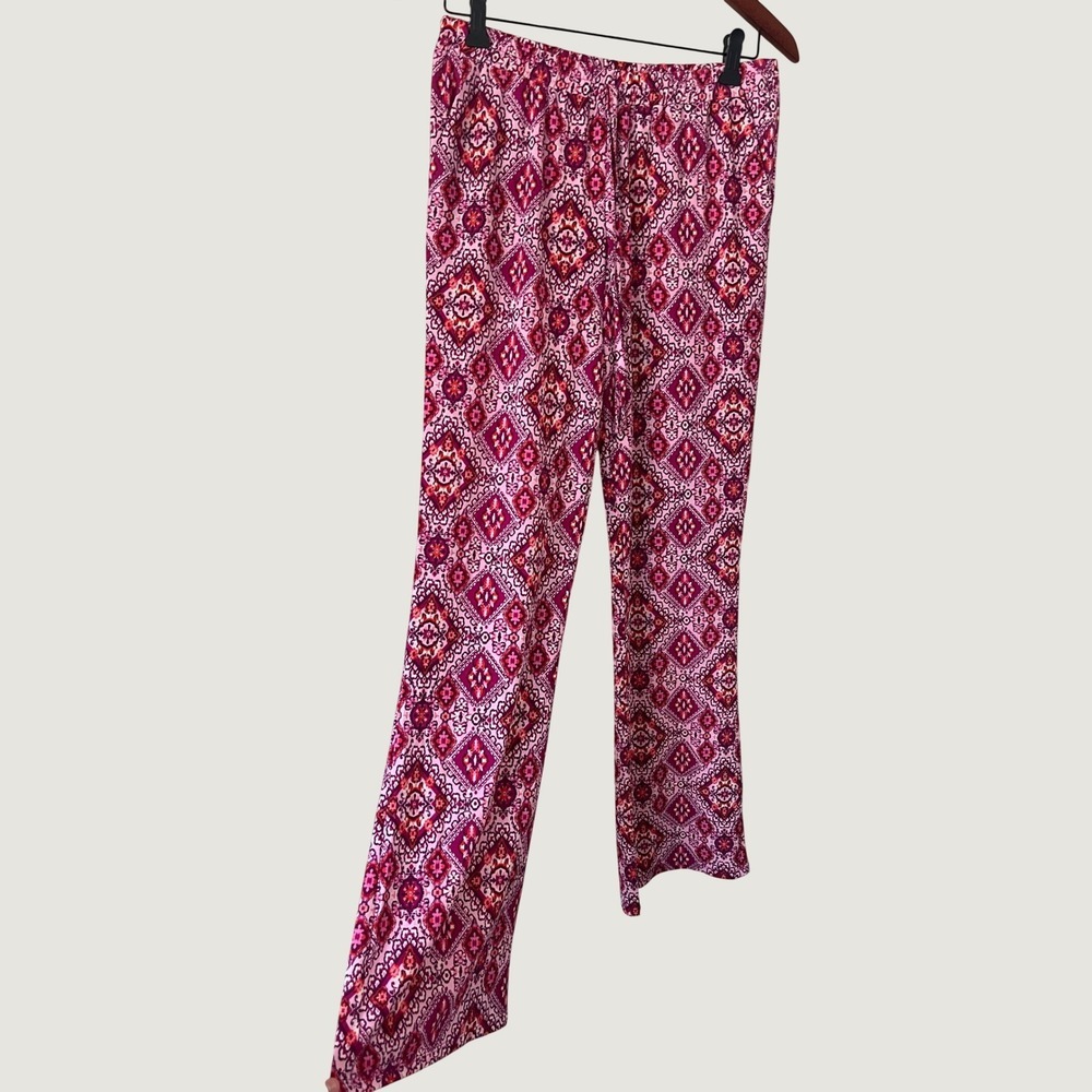 Active USA Pink Purple Geometric Diamond Print Lounge Pants Large resortwear